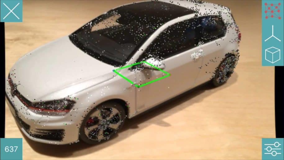 volkswagen golf car model augmented reality object tracking