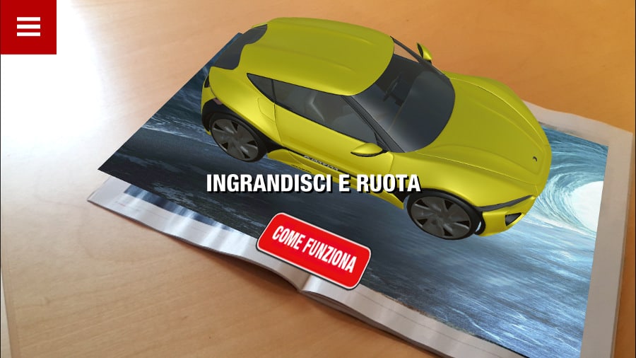 Augmented Reality Magazine with 3D model of Car