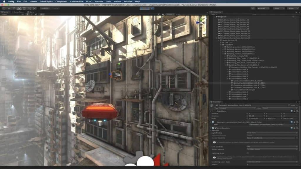 Unity 3D Editor user interface