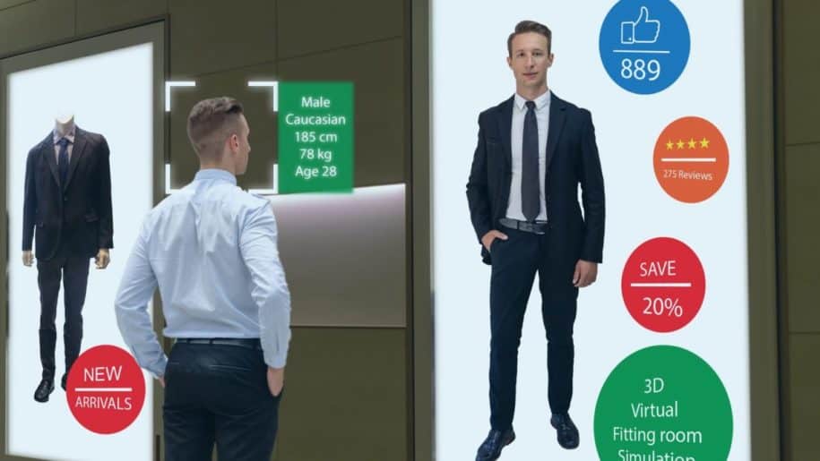 Augmented Reality interactive mirror for retail sales