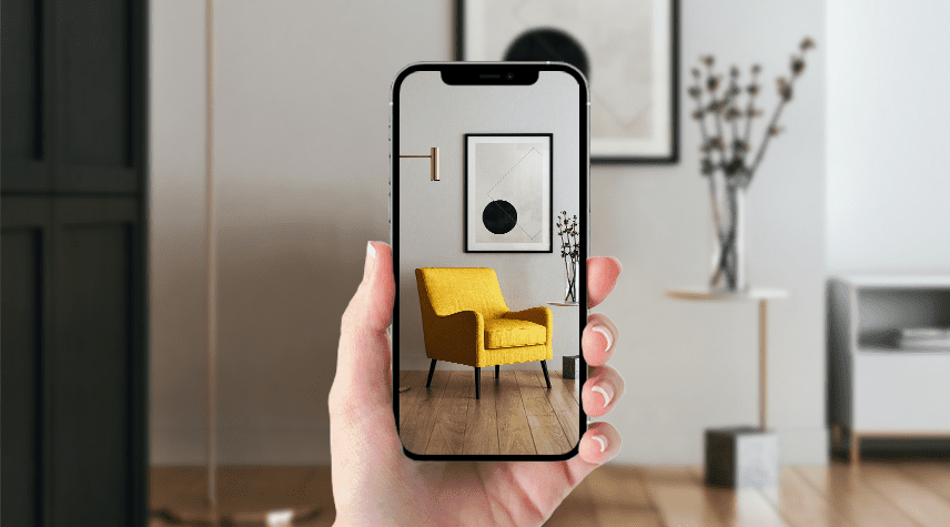 Armchair AR visualization with furniture app