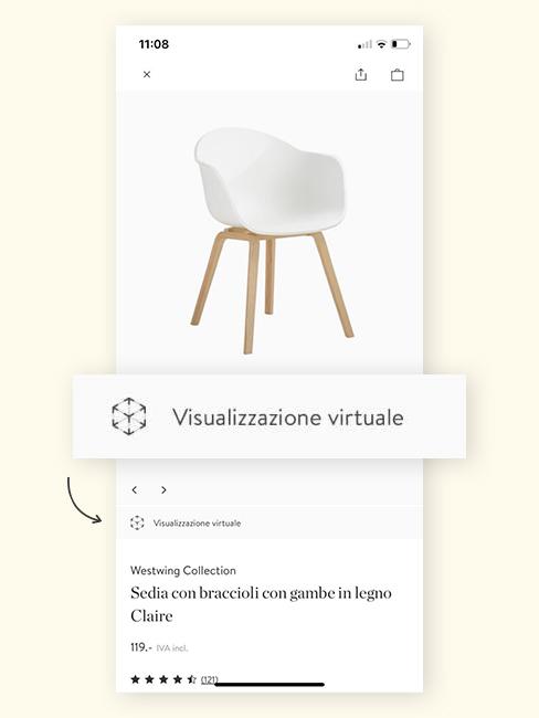 Chair AR visualization with furniture app