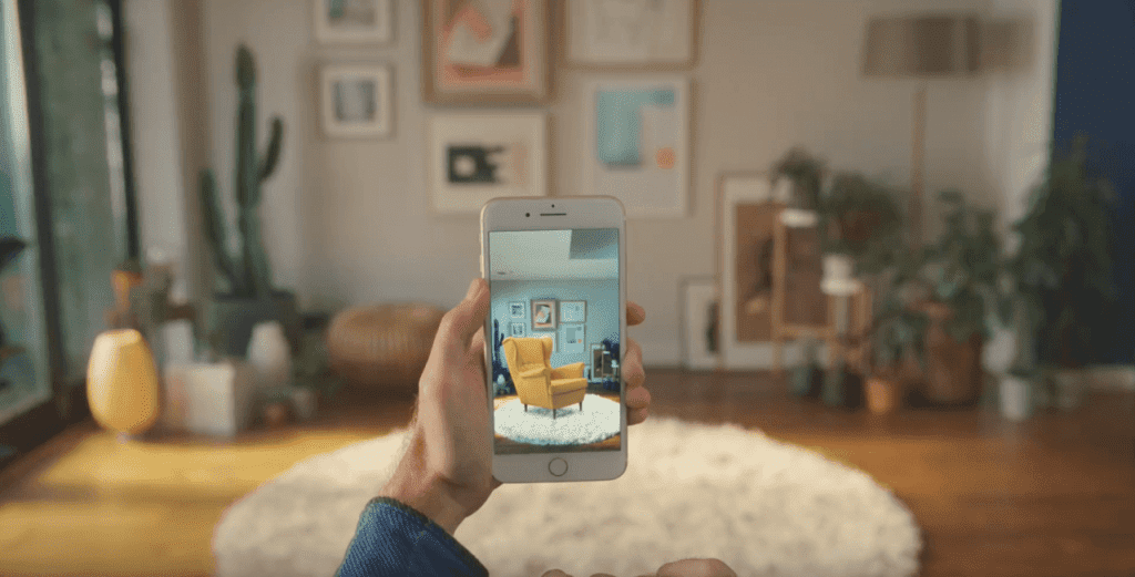 Armchair AR visualization with furniture app